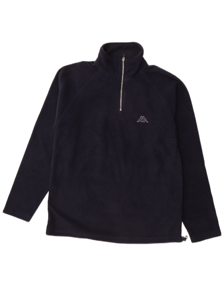 Suéter de lã masculino KAPPA com zíper e gola média azul marinho poliéster