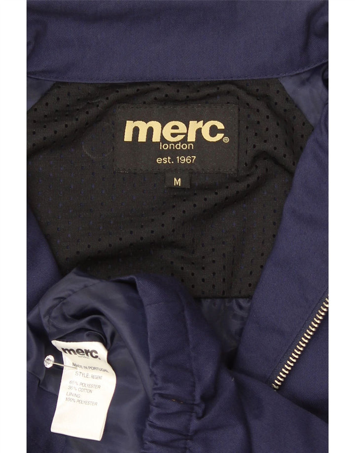 Merc Mens Bomber Jacket UK 38 Poliéster Azul Marinho Médio