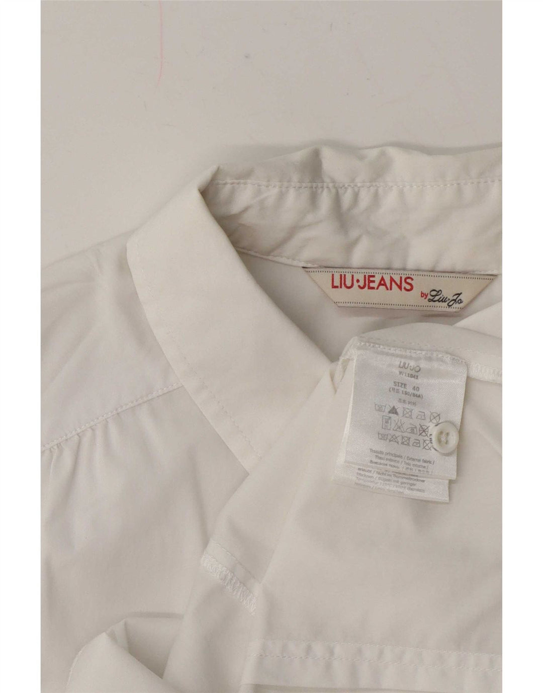 Liu Jo Camisa feminina de manga curta IT 40 algodão branco pequeno
