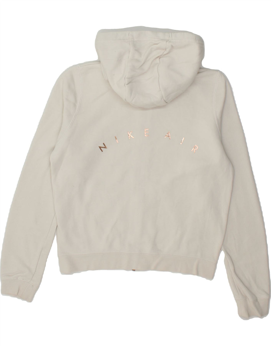 NIKE Womens Graphic Oversized Zip Hoodie Sweater UK 6 XS White Cotton Vintage Nike and Second-Hand Nike from Messina Hembry 