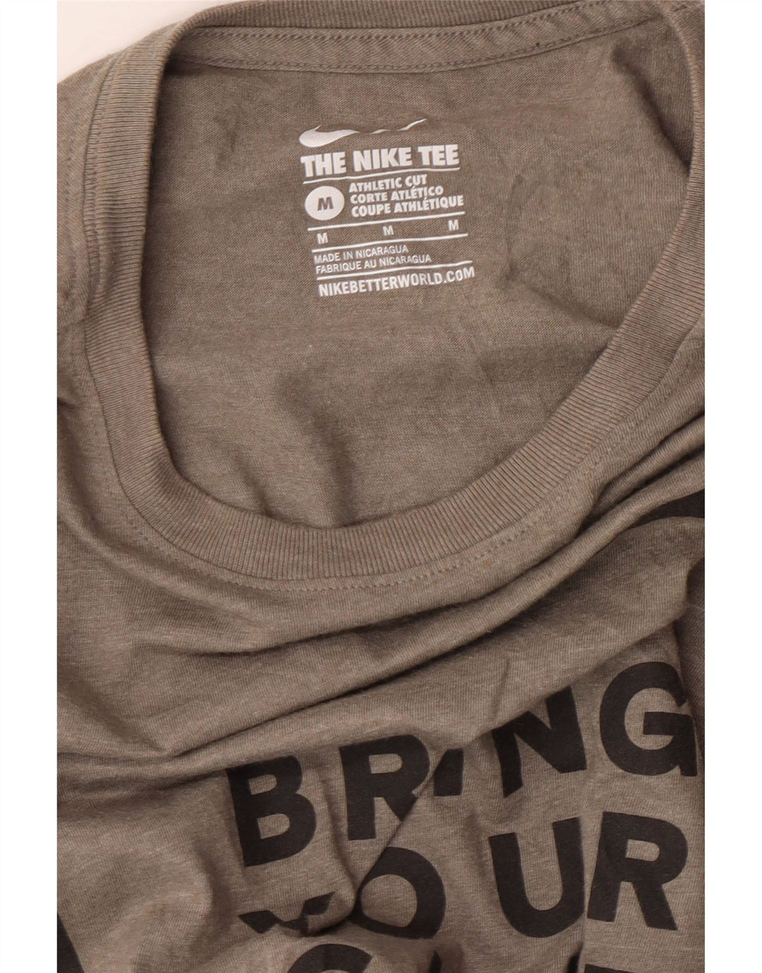 NIKE Mens Athletic Cut Graphic T-Shirt Top Medium Grey Vintage Nike and Second-Hand Nike from Messina Hembry 