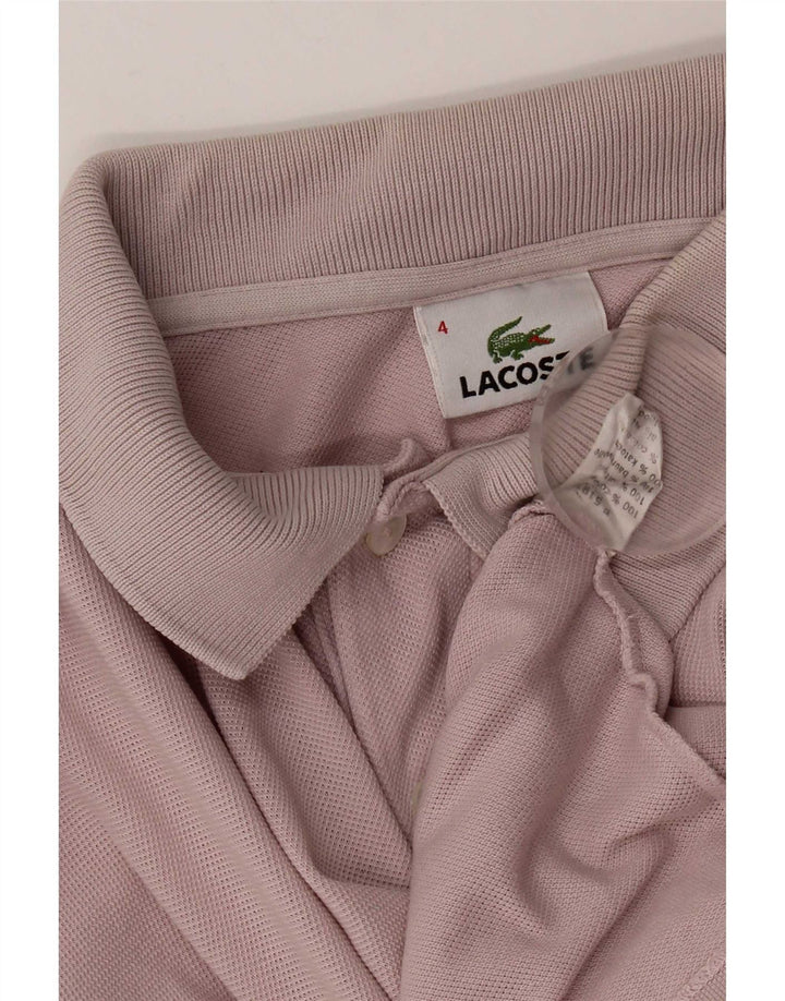 Camisa polo masculina Lacoste tamanho 4 médio algodão rosa