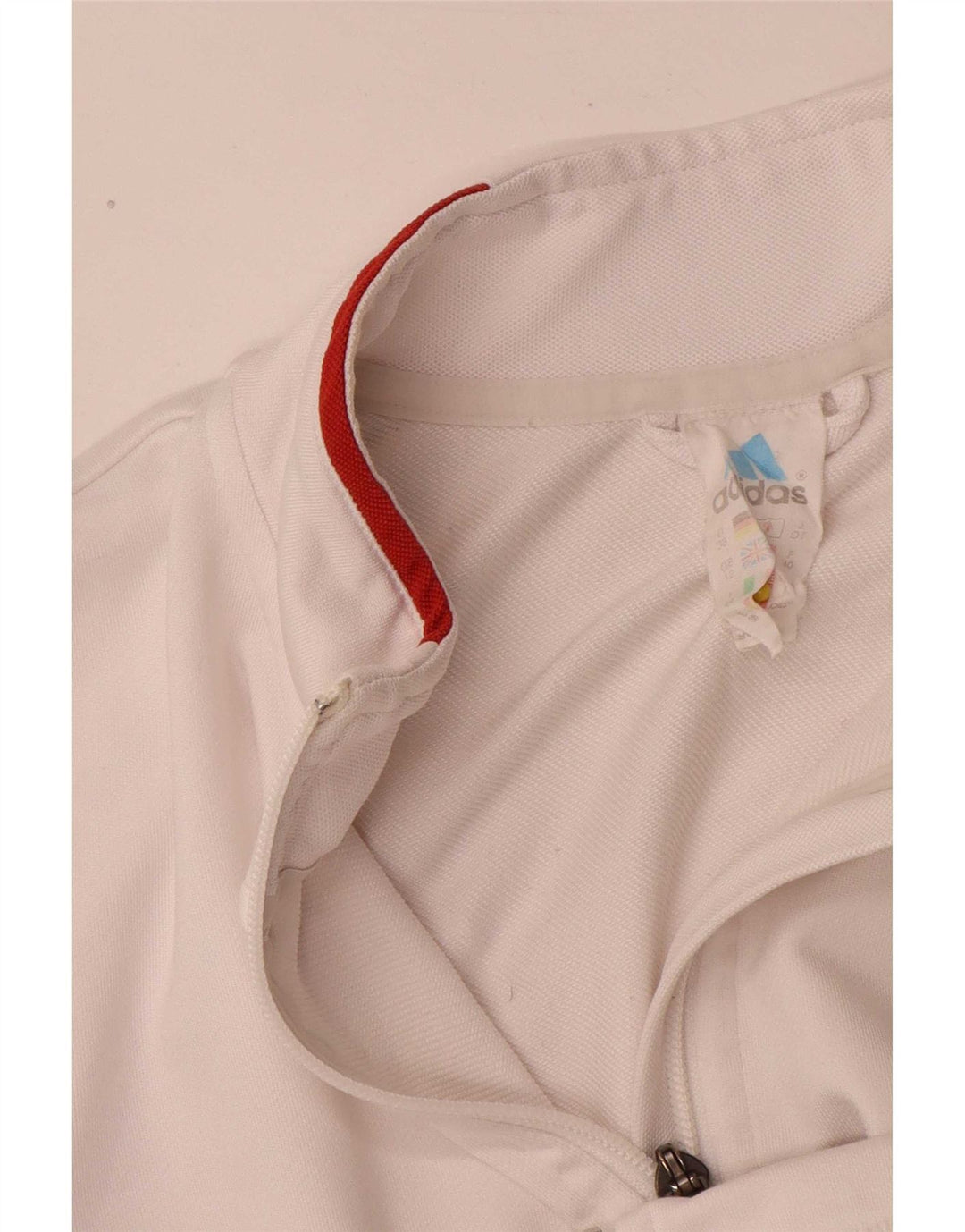 Adidas Mens Tracksuit Top Jacket UK 12 Médio Branco Poliéster