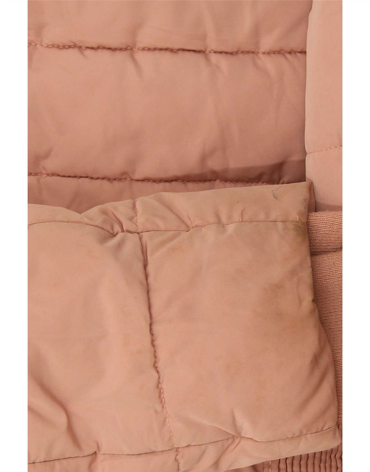 Jaqueta acolchoada feminina Zara UK 12 poliéster rosa médio