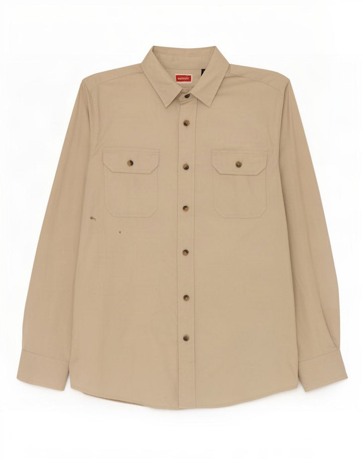 Wrangler Camisa masculina verde médio algodão