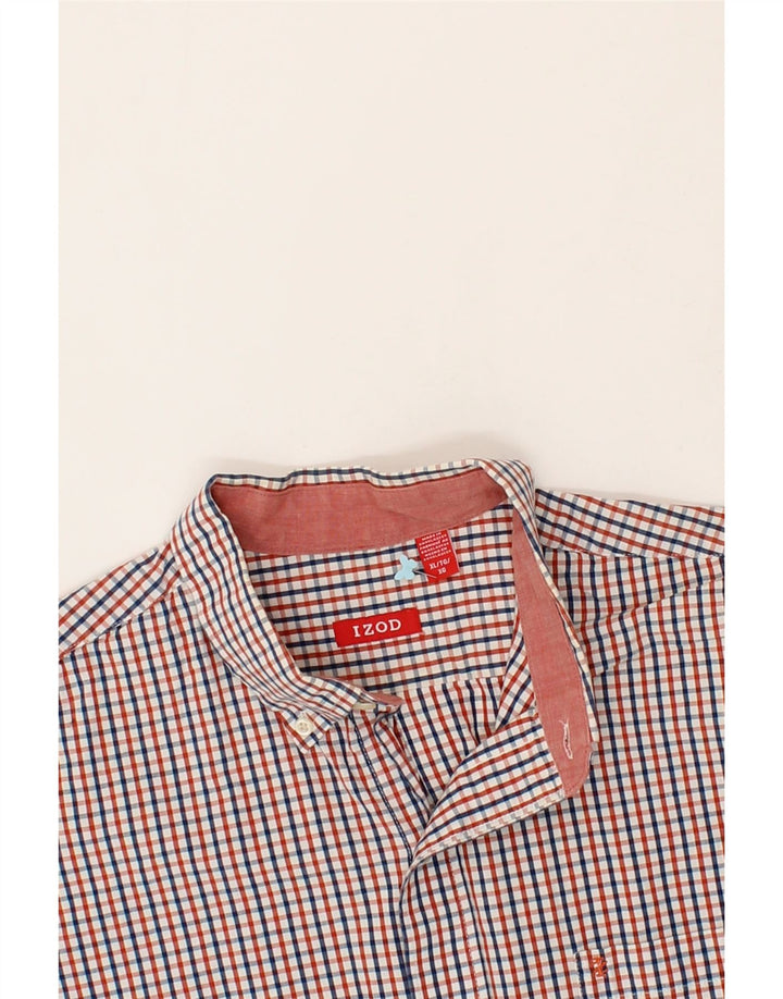 IZOD Mens Shirt XL Red Check Cotton Vintage Izod and Second-Hand Izod from Messina Hembry 