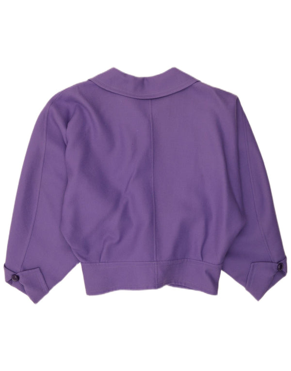 Jaqueta blazer feminina VINTAGE com 4 botões Reino Unido 16 grande roxo