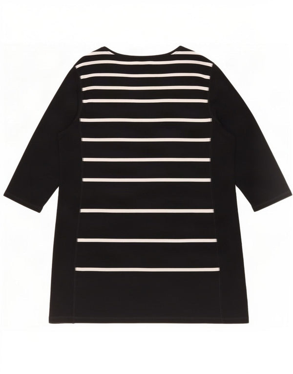 Marks & Spencer Womens 3/4 Sleeve Jumper Dress UK 18 XL Black Striped