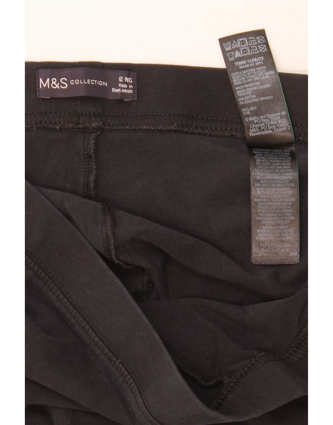 Leggings femininos Marks & Spencer UK 12 algodão preto médio