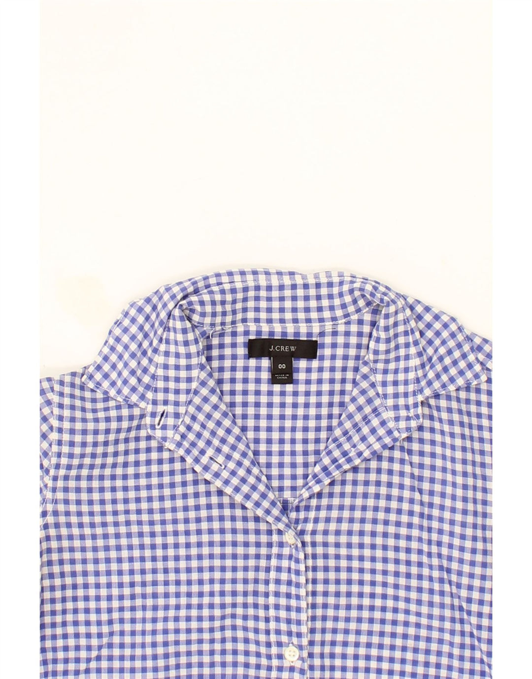 J. CREW Womens Longline Shirt US 00 2XS Purple Check Cotton Vintage J. Crew and Second-Hand J. Crew from Messina Hembry 