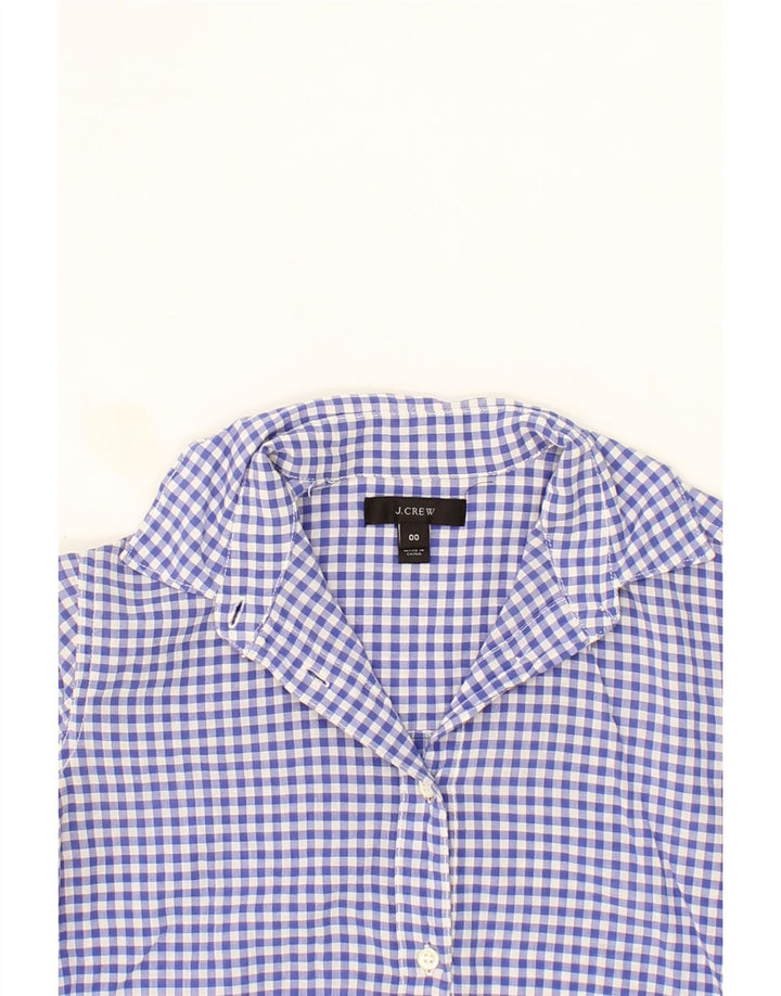 J. CREW Womens Longline Shirt US 00 2XS Purple Check Cotton Vintage J. Crew and Second-Hand J. Crew from Messina Hembry 