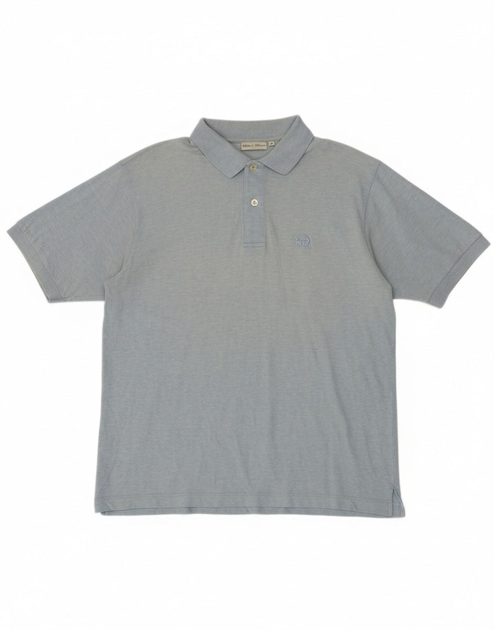 SERGIO TACCHINI Camisa Polo Masculina IT 50 Algodão Azul Médio