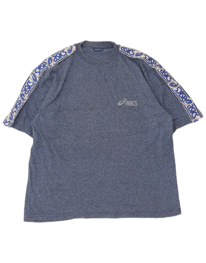 Camiseta masculina Asics Regular Graphic Top grande bloco colorido azul