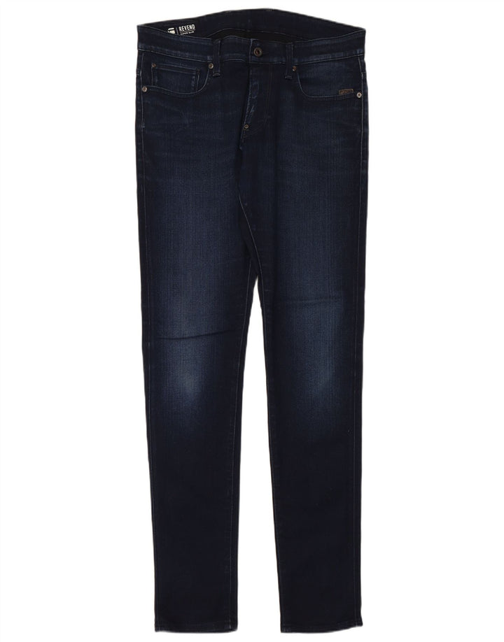 G-STAR Masculino Revend Super Slim Jeans W33 L34 Azul Marinho Algodão