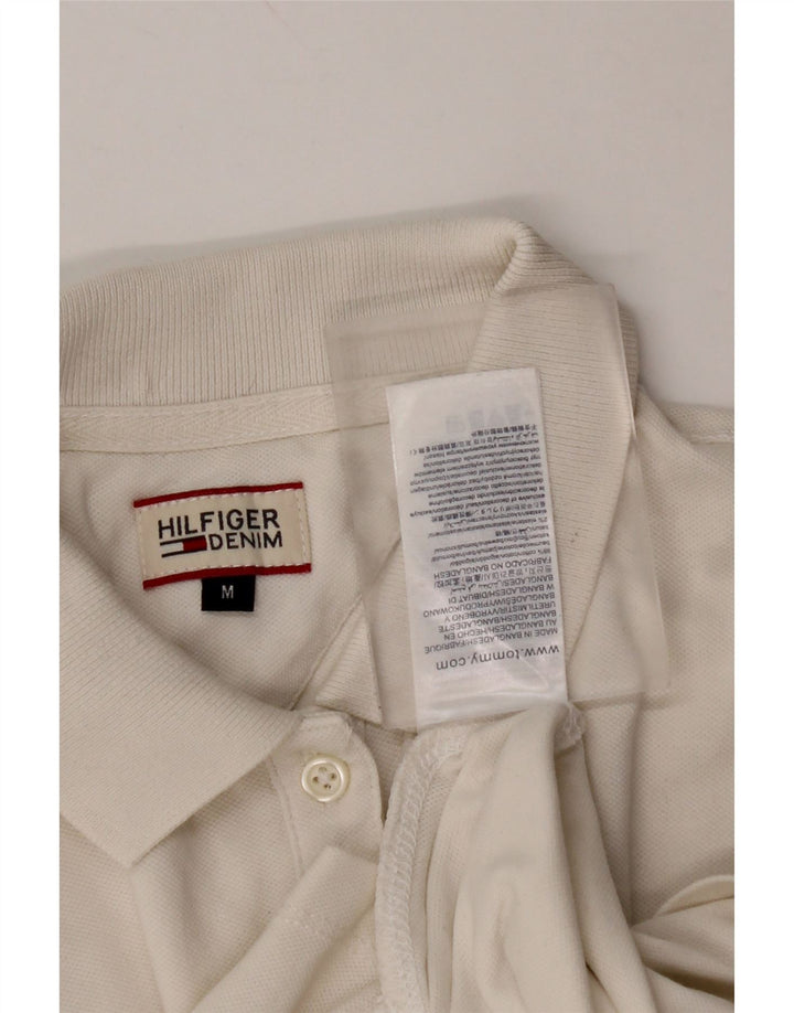 Camisa polo feminina TOMMY HILFIGER Reino Unido 12 médio algodão branco
