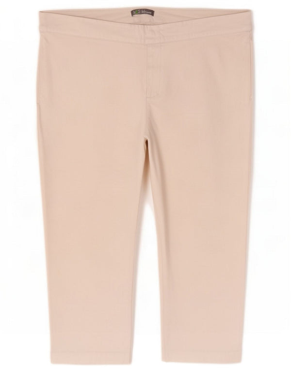 Calça capri feminina Marks & Spencer reta UK 14 grande W34 L20 branca