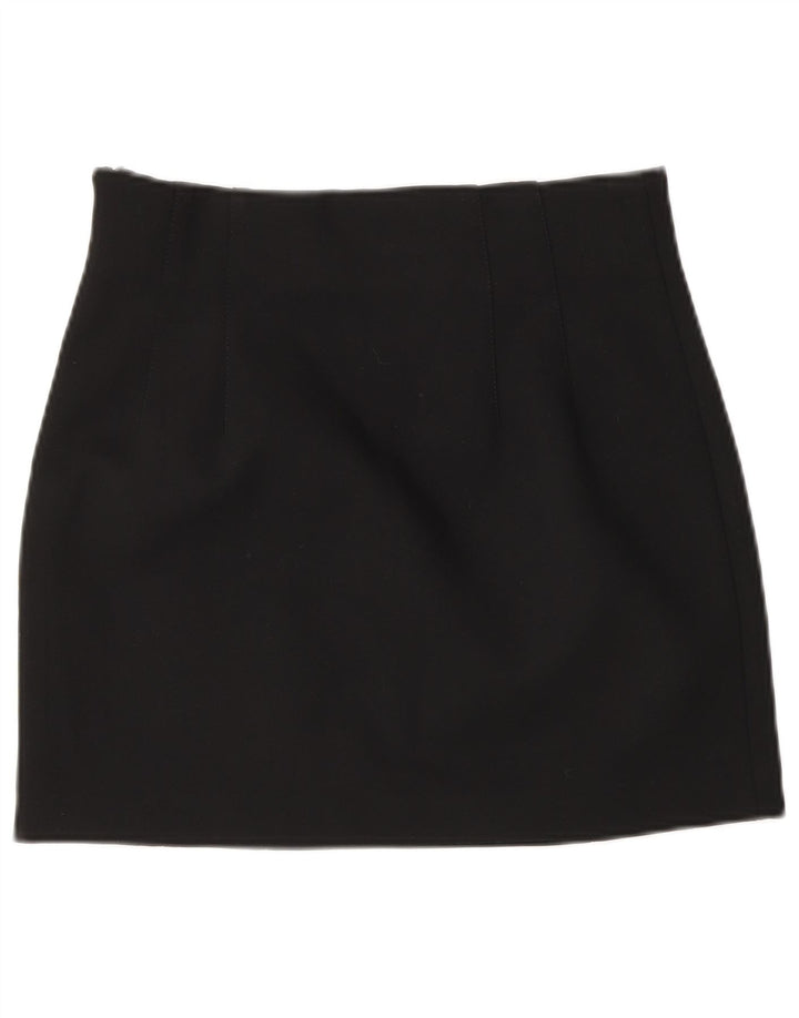 Mini saia feminina Zara pequena W26 poliéster preto