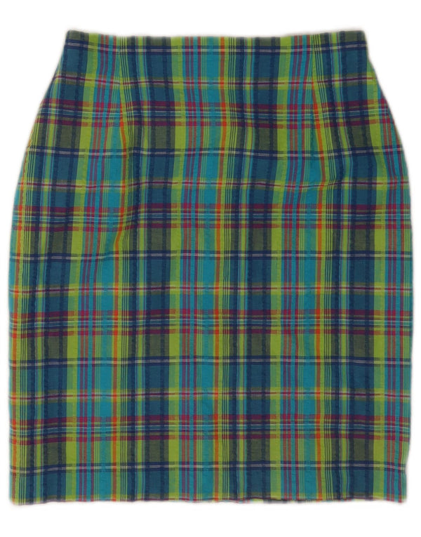 Saia lápis feminina Marks & Spencer Reino Unido 12 médio W26 xadrez multicolorido