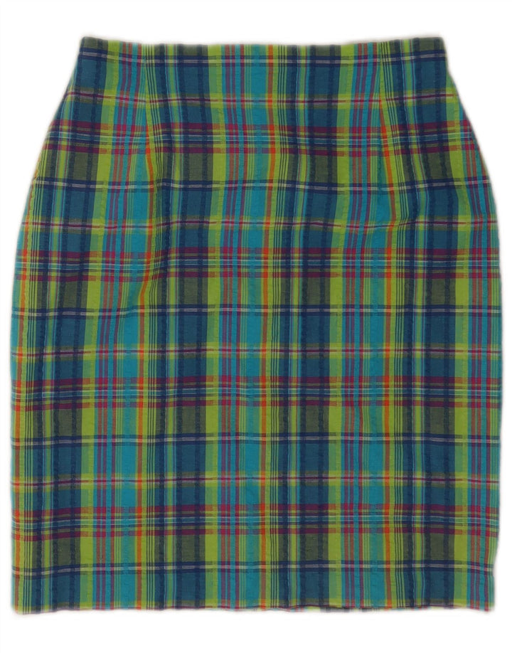 Saia lápis feminina Marks & Spencer Reino Unido 12 médio W26 xadrez multicolorido