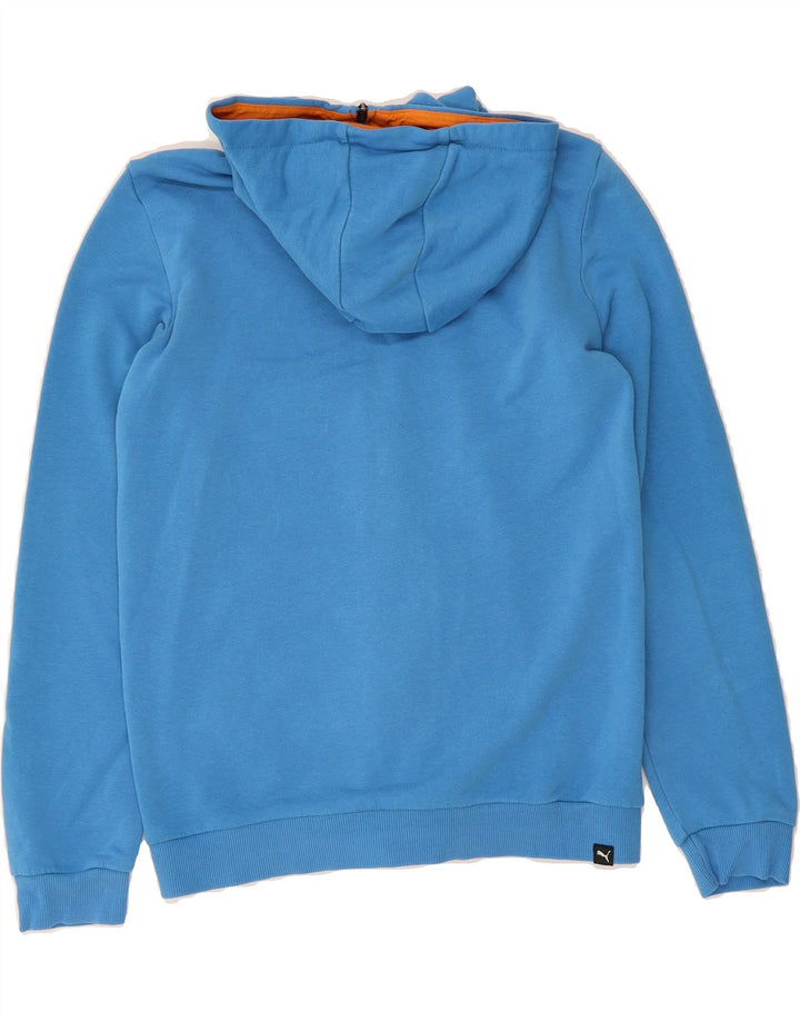PUMA Boys Graphic Zip Hoodie Sweater 13-14 Years Blue Cotton Vintage Puma and Second-Hand Puma from Messina Hembry 