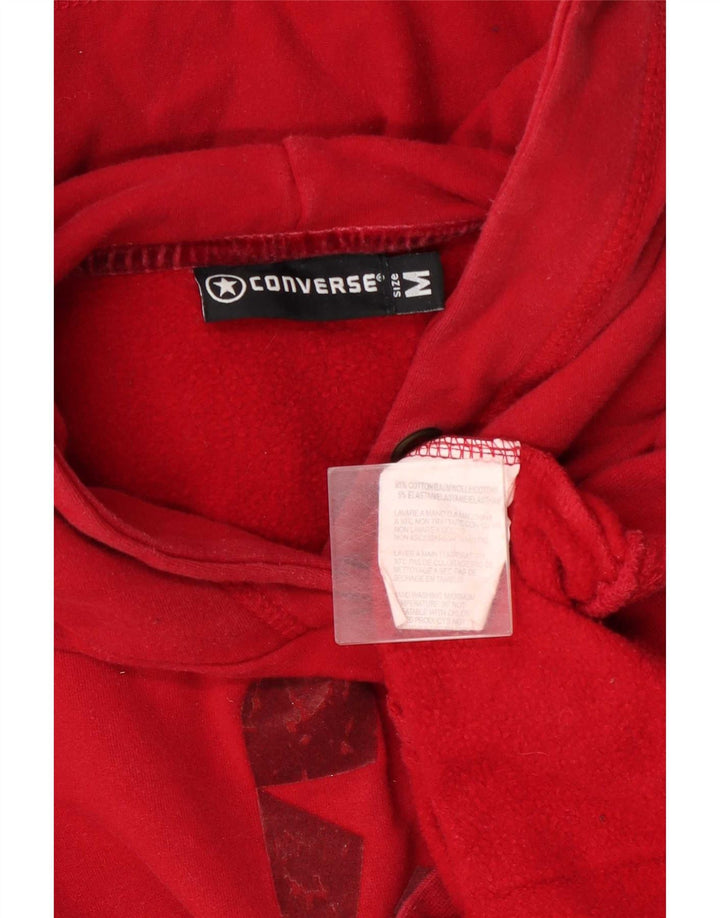 Converse feminino gráfico moletom com capuz UK 14 médio algodão vermelho