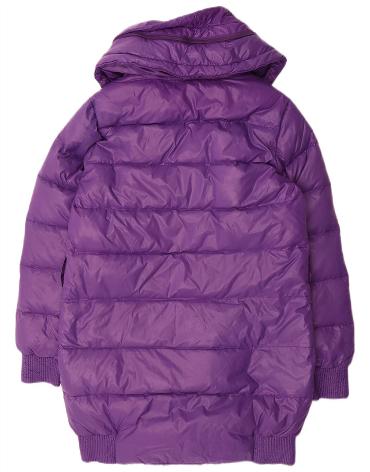 Casaco acolchoado com capuz feminino Benetton UK 10 pequeno roxo