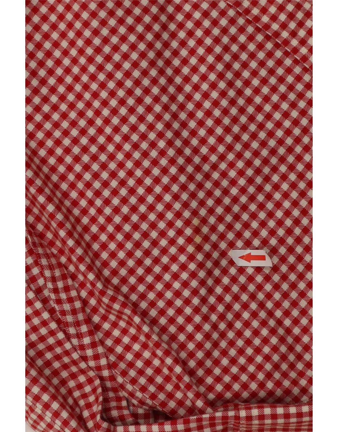 Camisa masculina Abercrombie & Fitch de algodão guingão vermelho médio