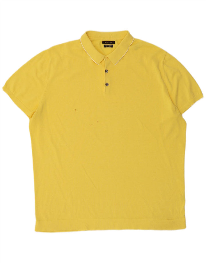 Camisa polo masculina Massimo Dutti XL algodão amarelo