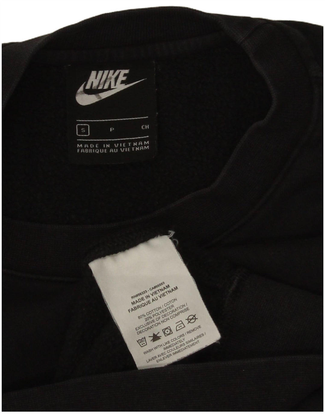 Nike masculino solto ajuste moletom jumper pequeno algodão preto