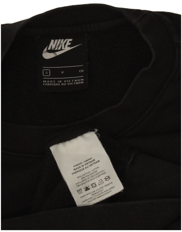 Nike masculino solto ajuste moletom jumper pequeno algodão preto