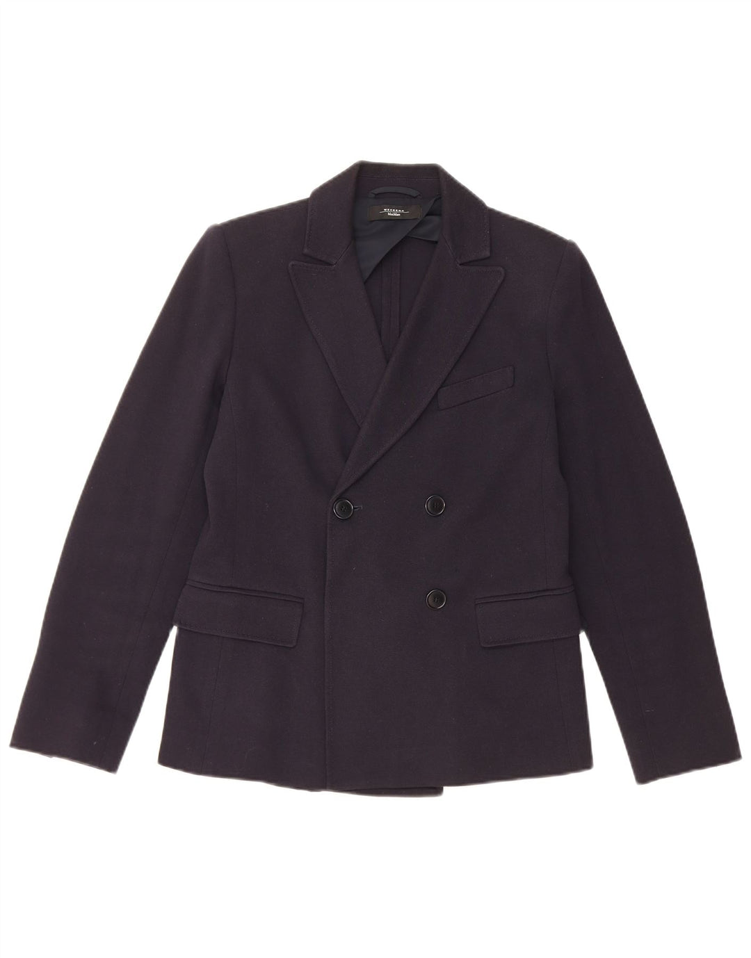 Jaqueta blazer feminina Max Mara Weekend Double Breasted Reino Unido 10 pequena azul marinho