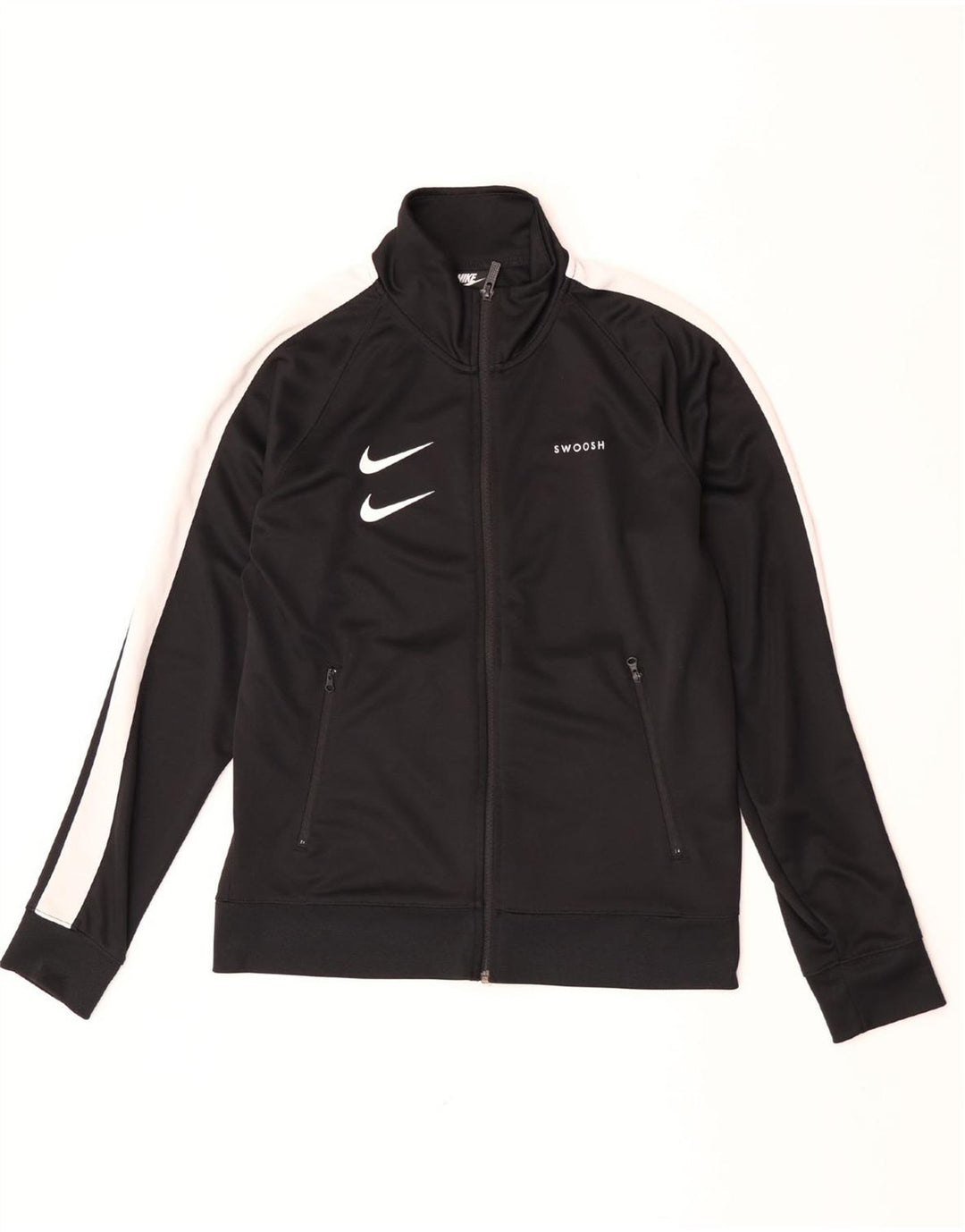 Nike Mens Swoosh Graphic Tracksuit Top Jaqueta Médio Preto Colorblock