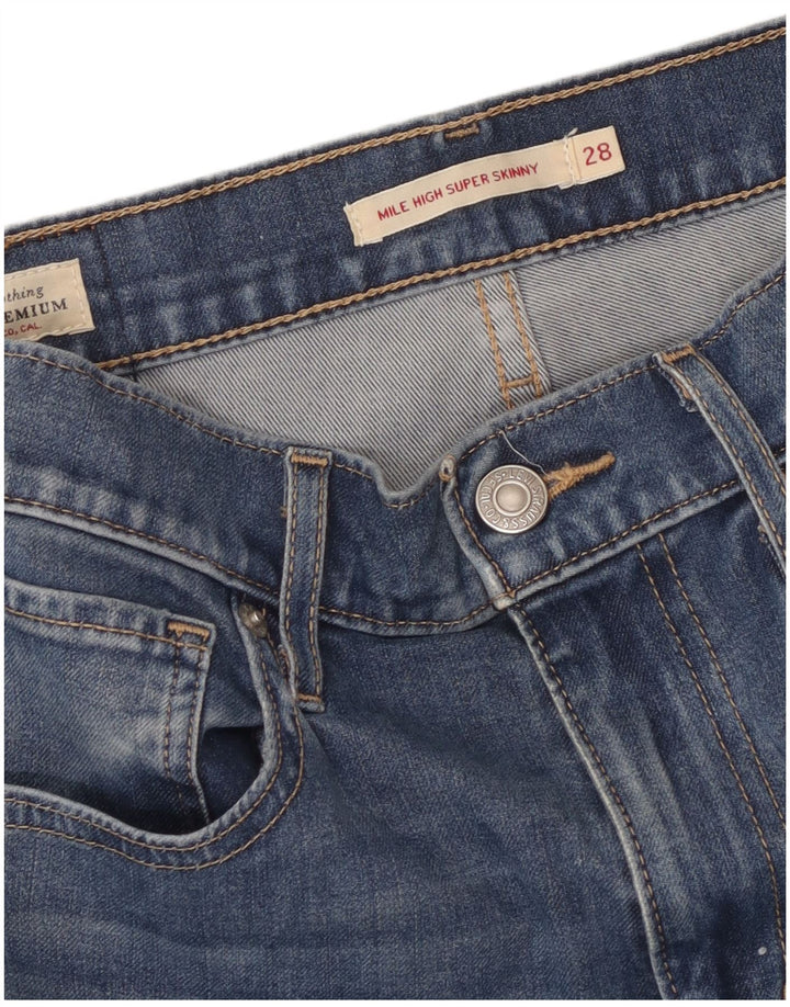 Calça jeans skinny feminina LEVI'S Mile High cintura alta W28 L29 azul