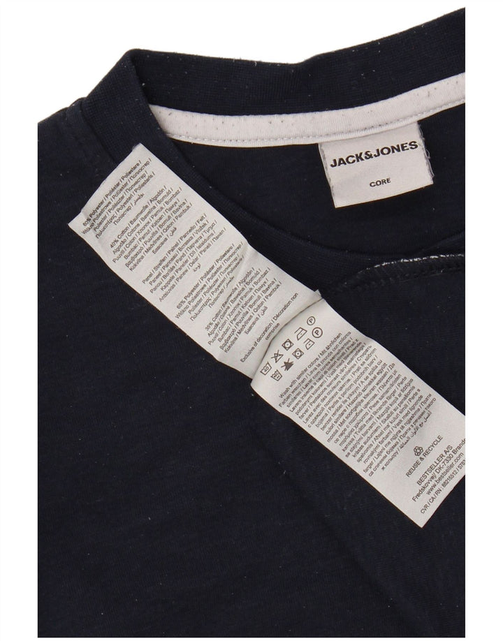 JACK & JONES moletom masculino jumper pequeno azul marinho algodão colorblock