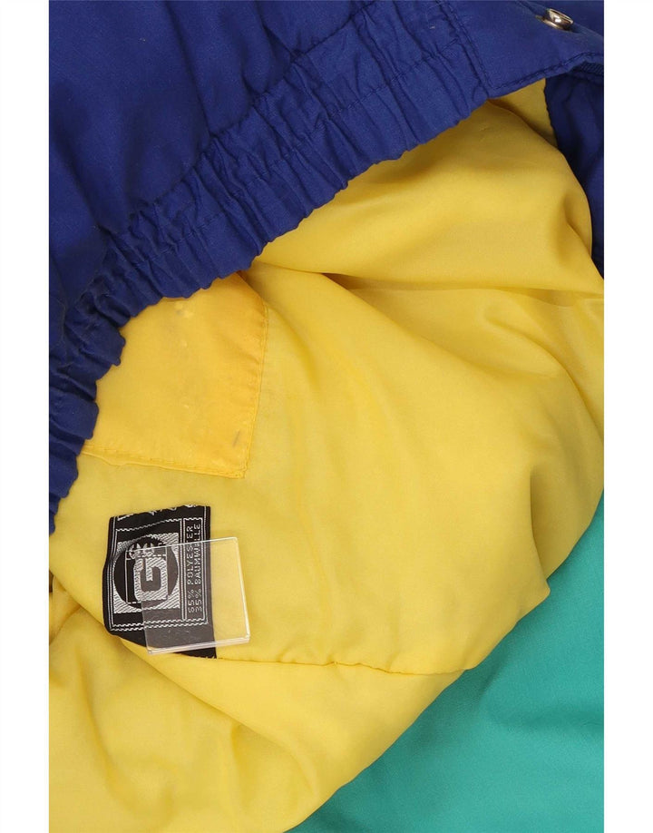 Jaqueta de esqui masculina vintage com capuz UK 38 Medium Multicolor Colorblock
