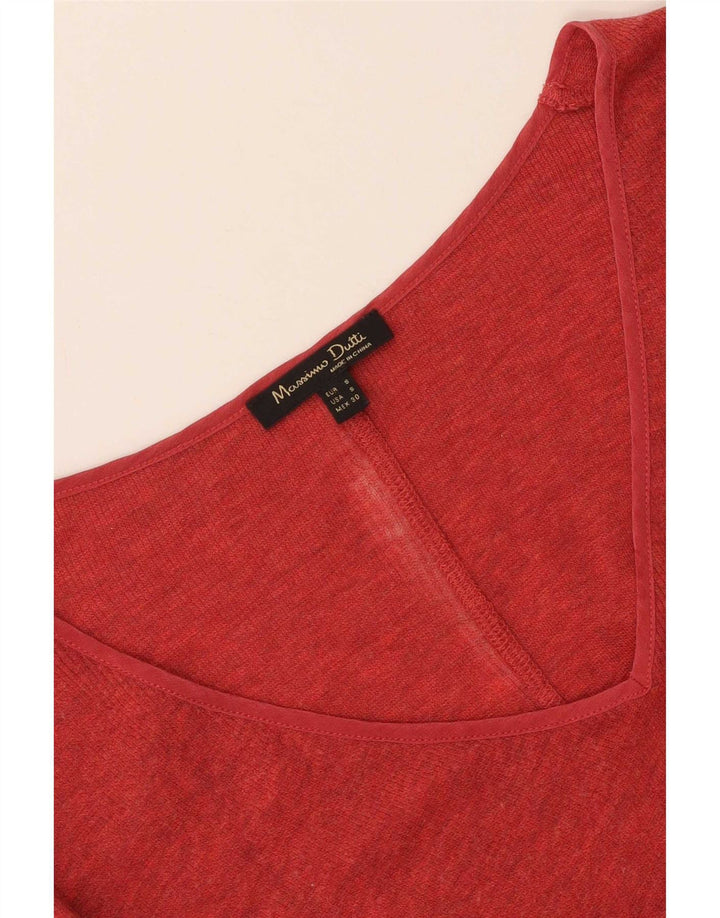 Top feminino Massimo Dutti manga comprida Reino Unido 10 pequeno vermelho