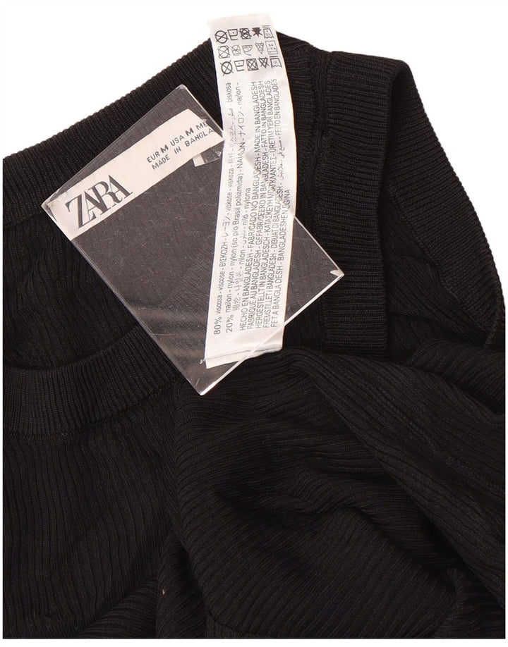 Colete feminino Zara UK 12 médio preto viscose