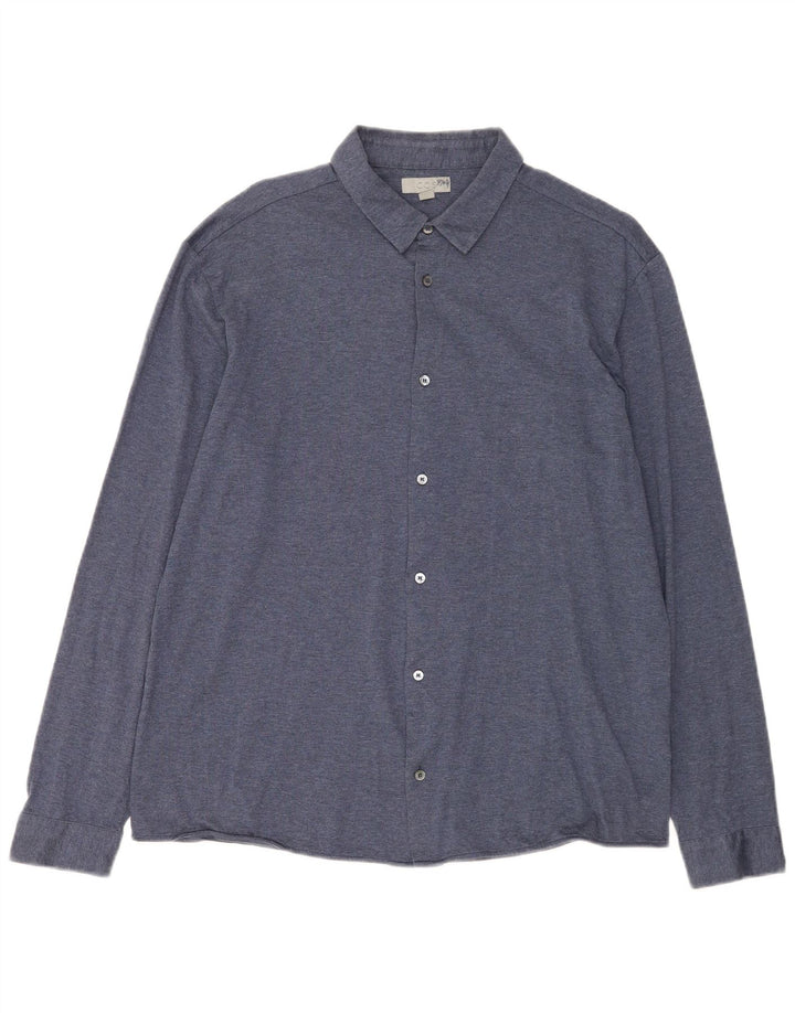 Camisa masculina Cos grande algodão azul marinho