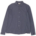 Camisa masculina Cos grande algodão azul marinho