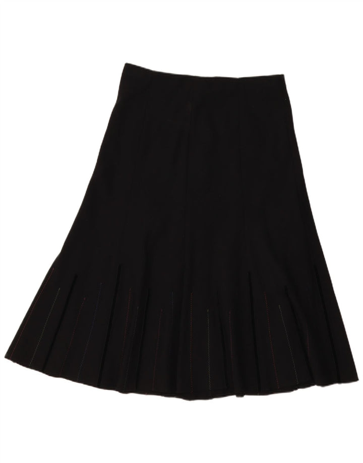 Saia feminina Marks & Spencer A-Line UK 12 Médio W32 Poliéster Preto