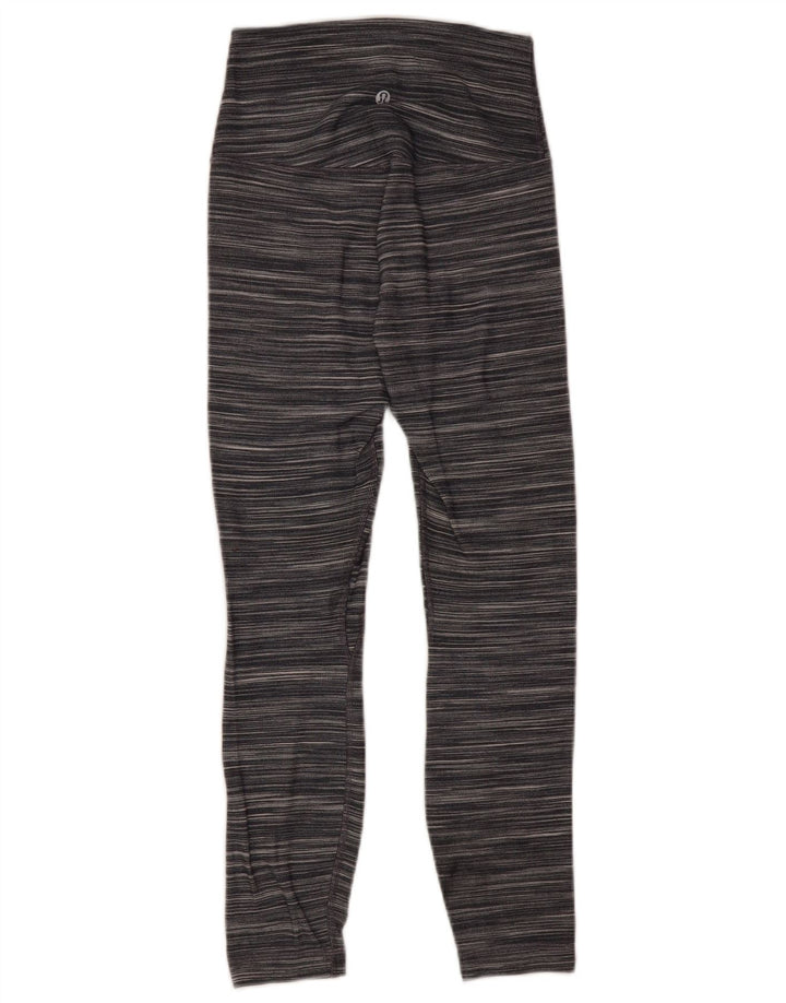 Leggings femininas LULULEMON EUA 4 nylon listrado cinza pequeno