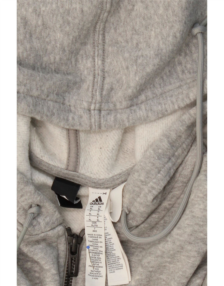 ADIDAS Mens Zip Hoodie Sweater XL Grey Cotton Vintage Adidas and Second-Hand Adidas from Messina Hembry 