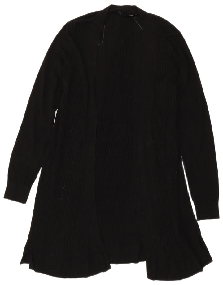 Marks & Spencer Suéter feminino Longline Open Cardigan Reino Unido 14 Médio Preto