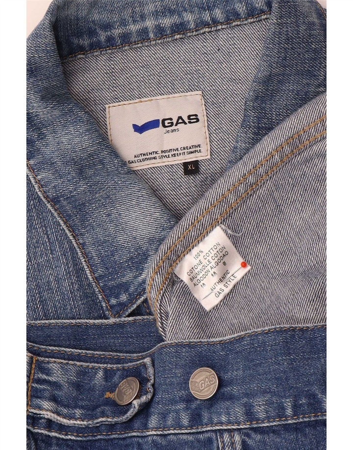 Jaqueta jeans masculina Gas UK 42 XL algodão azul