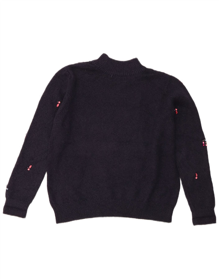 Suéter feminino Marks & Spencer com gola tartaruga Reino Unido 12 médio azul marinho