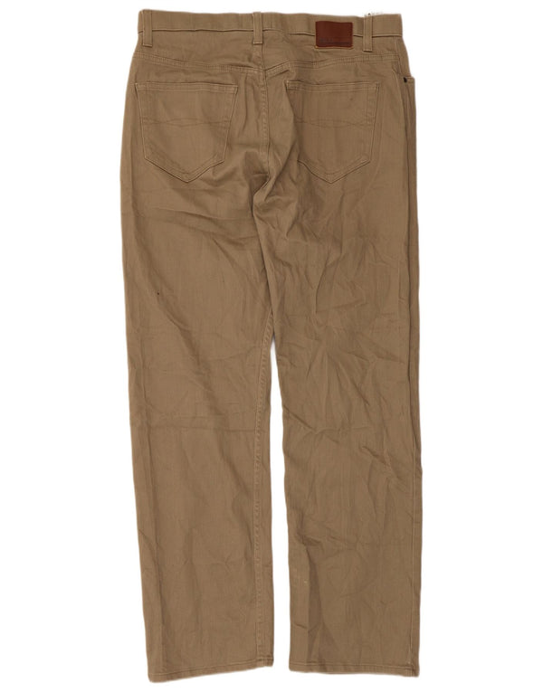 Calça casual reta masculina Marks & Spencer Blue Harbor W36 L31 bege