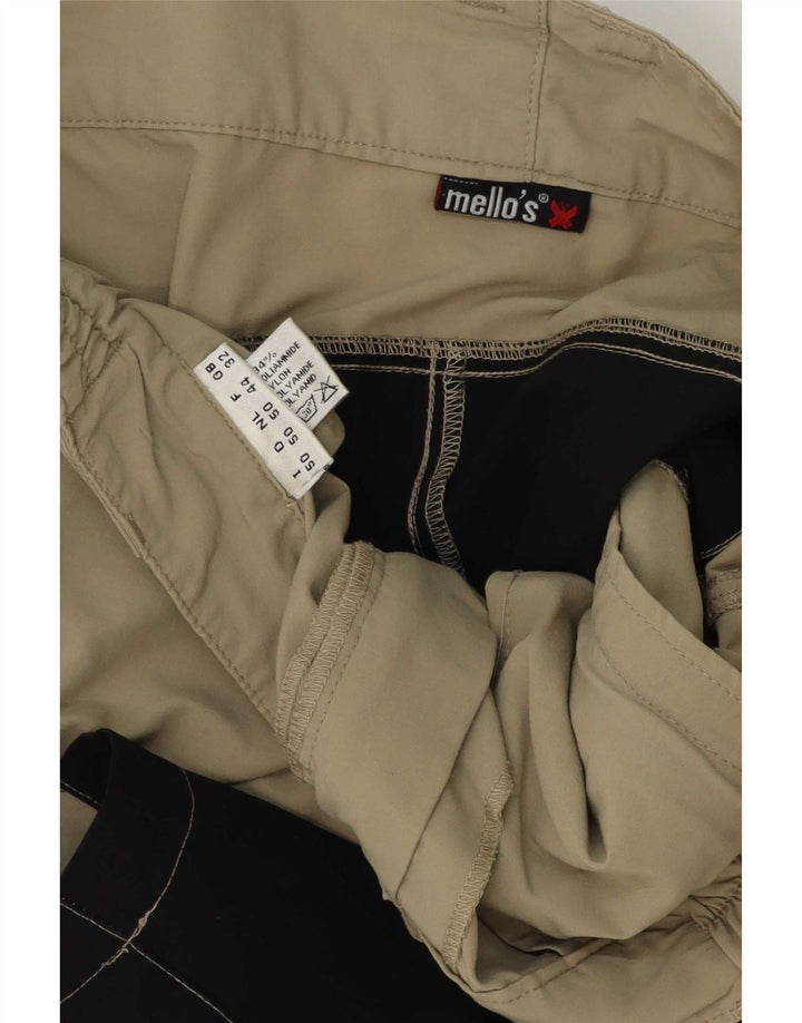 Mello's Mens Cargo Shorts W32 Médio Bege Colourblock Poliamida