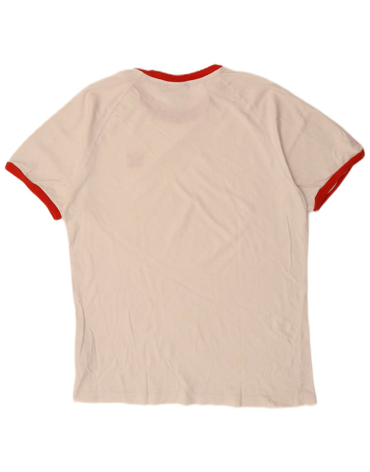 Adidas Mens Camiseta Top Grande Off White Algodão