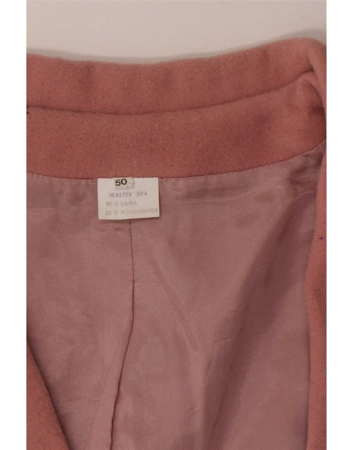 Jaqueta blazer feminina vintage de 2 botões IT 50 XL lã rosa