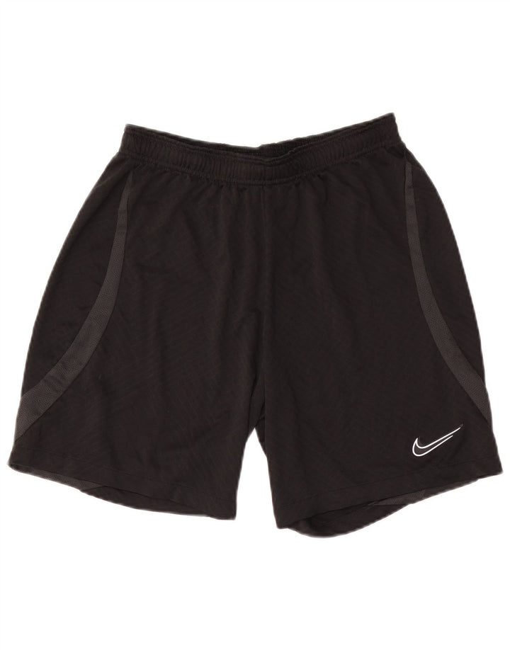 Shorts esportivos masculinos Nike Dri Fit Slim médio preto colorblock poliéster